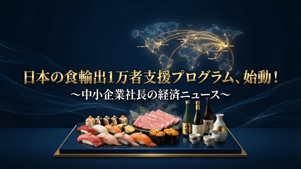 中小企業社長の経済ニュース:日本の食輸出1万者支援プログラム、始動!